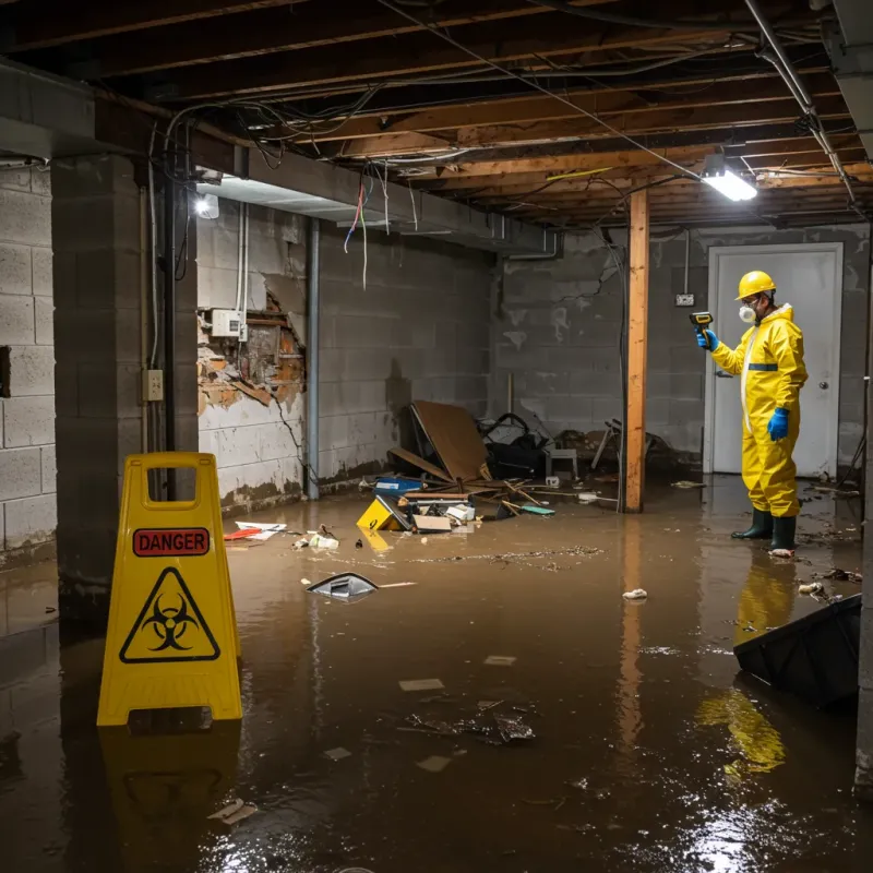 Flooded Basement Electrical Hazard in Porter, IN Property